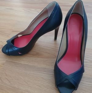 Armani Collezioni blue peep toe heels
